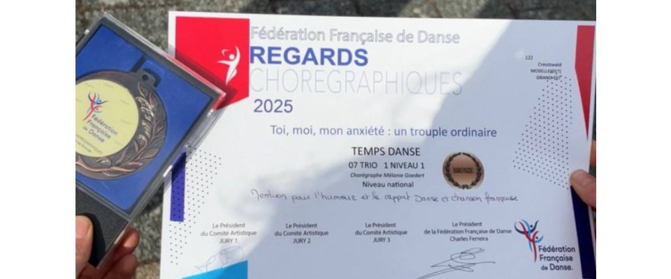 Une médaille de Bronze pour l'association Temps Danse !