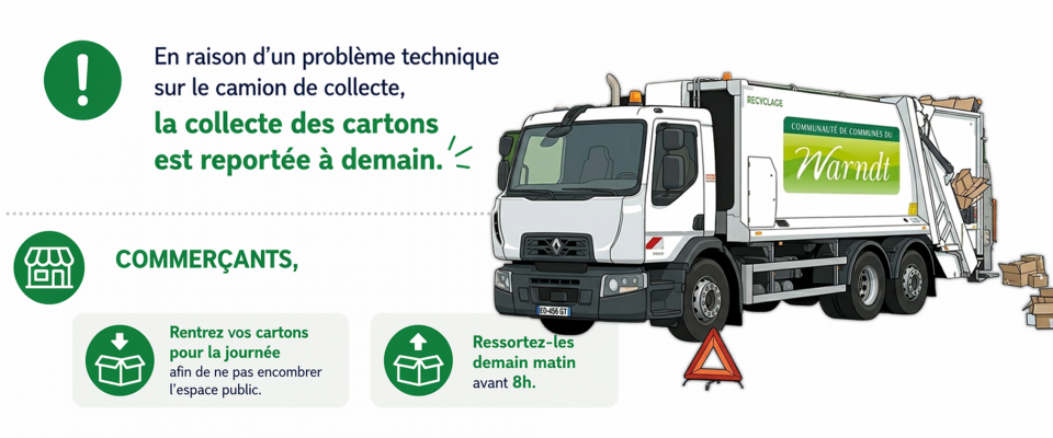Collecte des cartons au centre-ville reportée