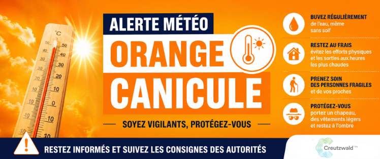 ALERTE ORANGE CANICULE : Pic de chaleur