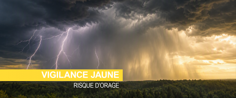 Vigilance jaune pour risque d'orage