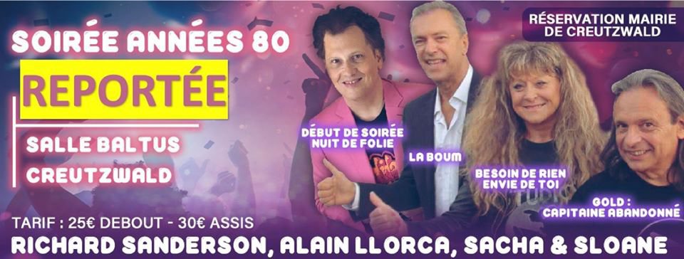 Spectacle années 80 du 22 mai reporté